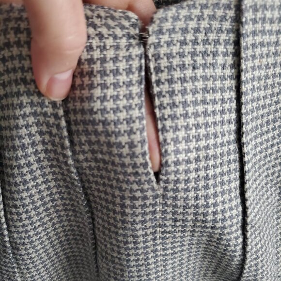 JOHNNIE-O Fitted Short Silk Dress Long Sleeve Houndstooth Preppy Light Academia - Picture 8 of 10